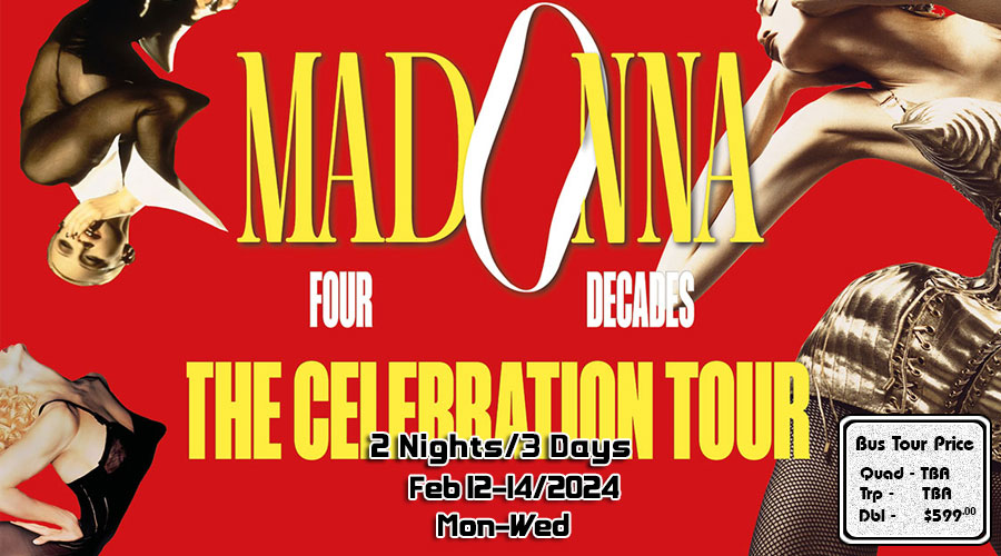 Winnipeg to Minneapolis Madonna The Celebration Tour July 29 to 31/2023