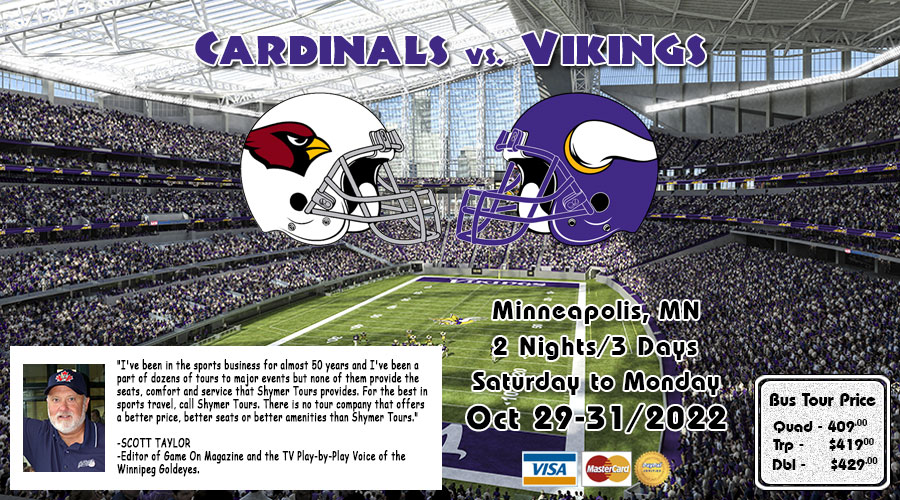 Vikings vs Cardinals Oct 29-31/2022