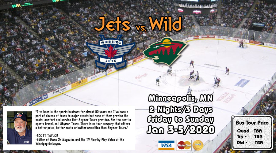Jets VS Wild Jan 3-5/2020 bus tour