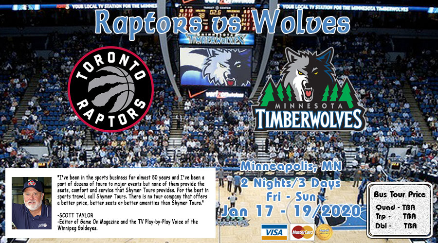 Raptors vs Timberwolves Jan 17-19/2020